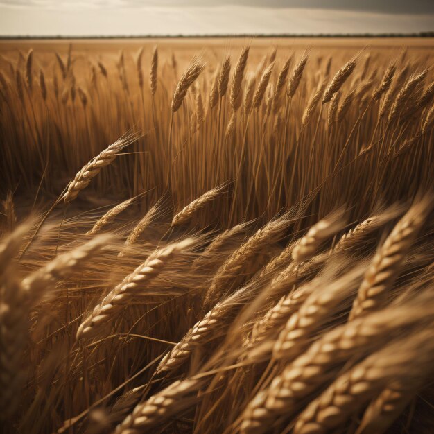 Foto un campo de trigo con el sol detrás