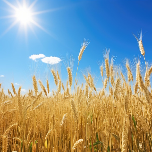 un campo de trigo bajo el sol