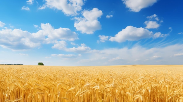 campo de trigo con trigo maduro