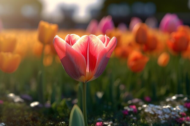 Campo de tulipanes generado por Ai