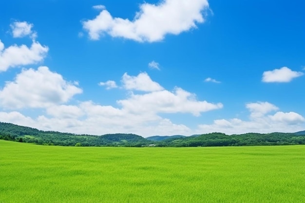 Campo verde com céu azul limpo