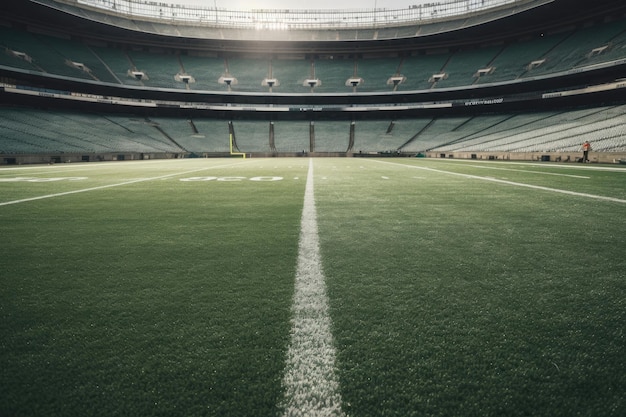 Campo verde do estádio de futebol americano