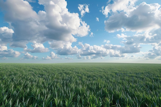 campo verde e céu azul