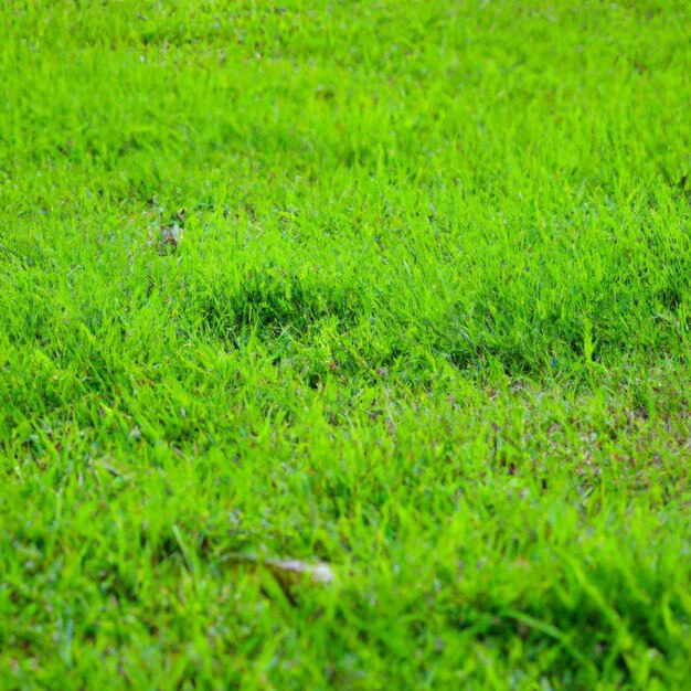 Un campo verde de hierba que tiene una hoja