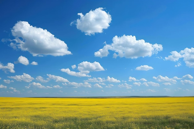 Campos amarelos e céus azuis IA generativa