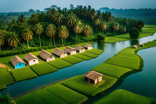 campos de arroz en la jungla