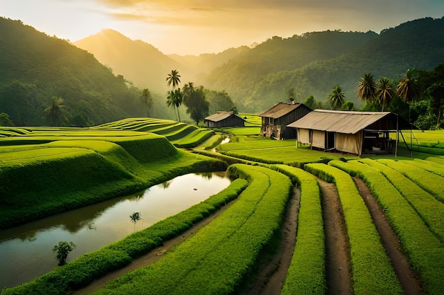 campos de arroz en las montañas