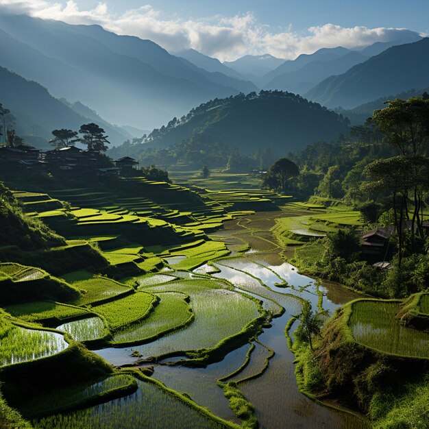 Los campos de arroz