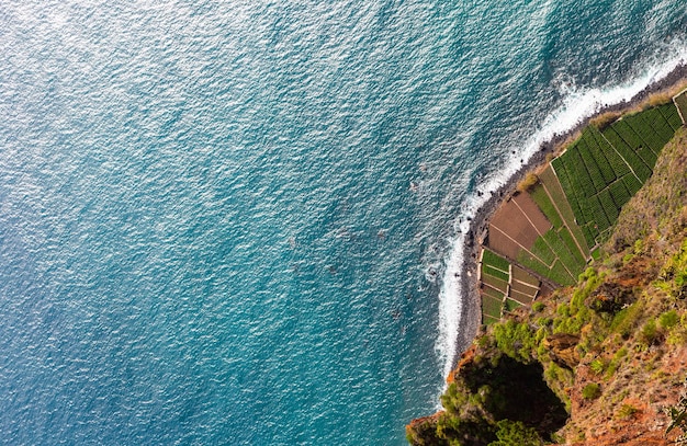 Campos en la costa sur de la isla de Madeira