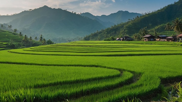 campos de arroz nas montanhas
