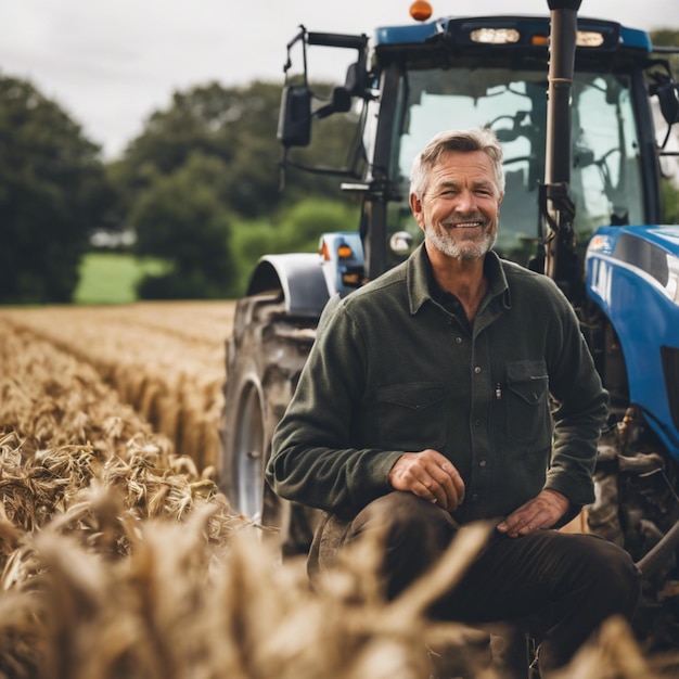 Foto campos de harmonia retrato de um agricultor de campo