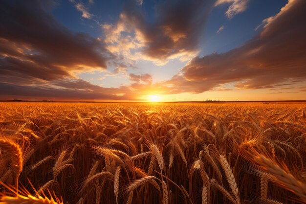 Campos de IA generativa de trigo dourado