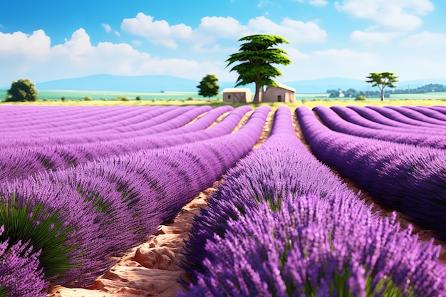 Campos de lavanda em plena floração