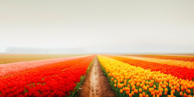 Campos de tulipas minimalistas