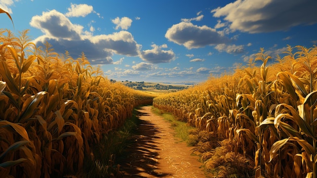 Foto campos exuberantes de milho dourado