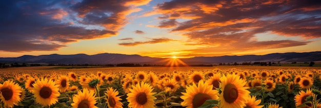 Campos de girasoles que se extienden hasta donde alcanza la vista