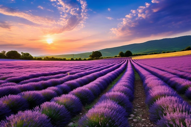 Campos de lavanda en el campo