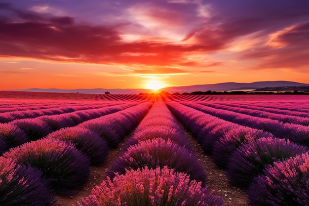 Campos de lavanda en plena floración