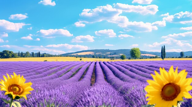 Campos de lavanda en la Provenza de Valensole, Francia