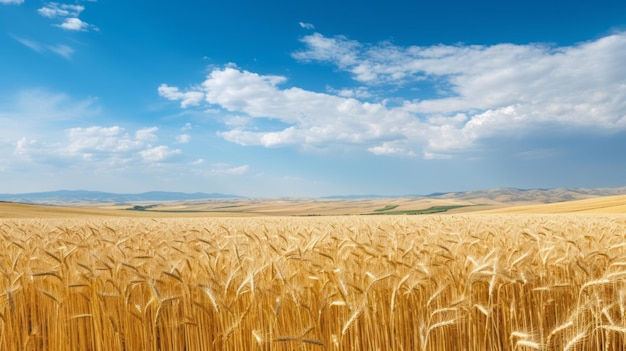 Campos ondulados de trigo dourado amadurecido