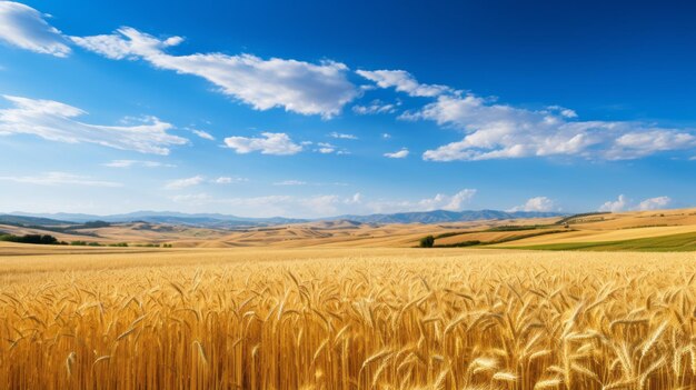 Campos ondulados de trigo dourado amadurecido
