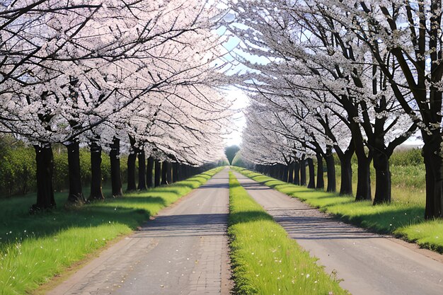 Campos de primavera y callejón