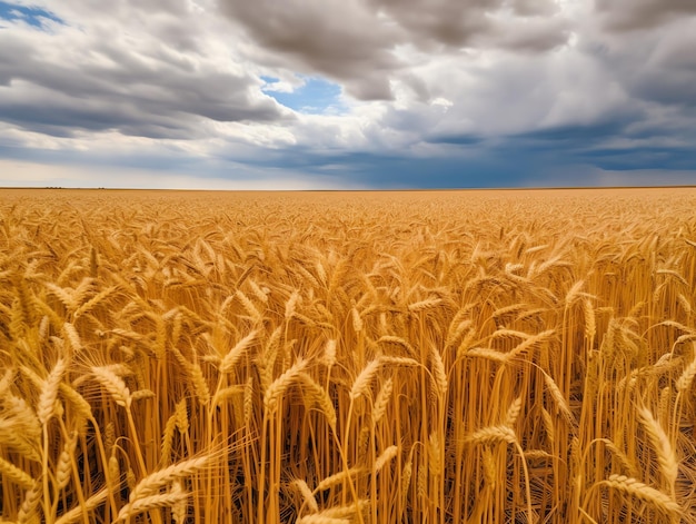 Campos de trigo dorado bajo un cielo azul