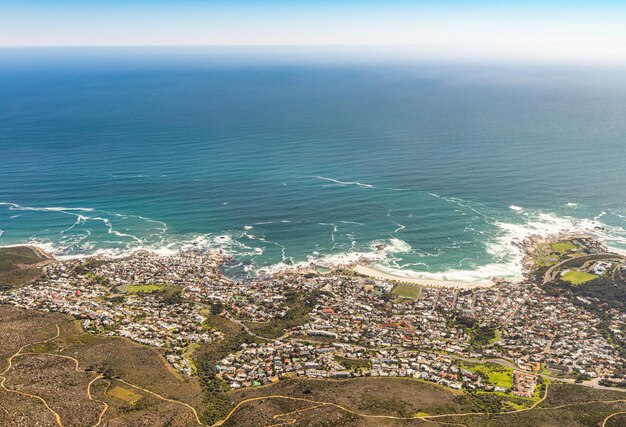 Camps Bay vista do topo da Table Mountain África do Sul