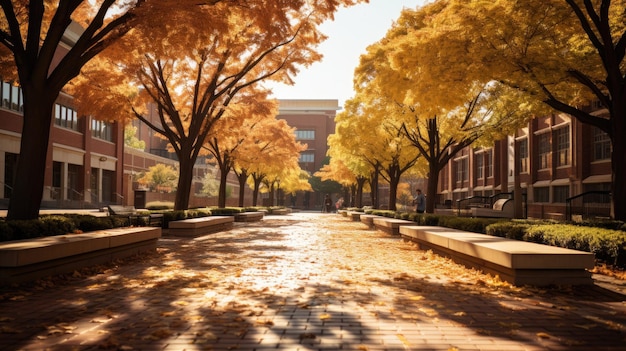 Campus Herbststraßen Ginkgobäume schöne Zweige