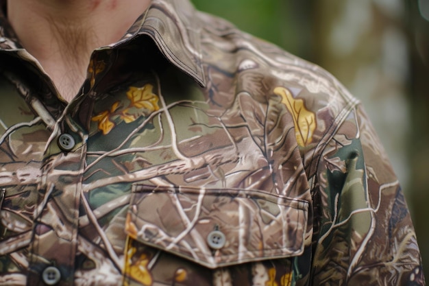 Foto camuflagem de árvore real para camisa de caça