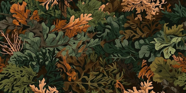 Camuflagem de floresta realista Padrão perfeito