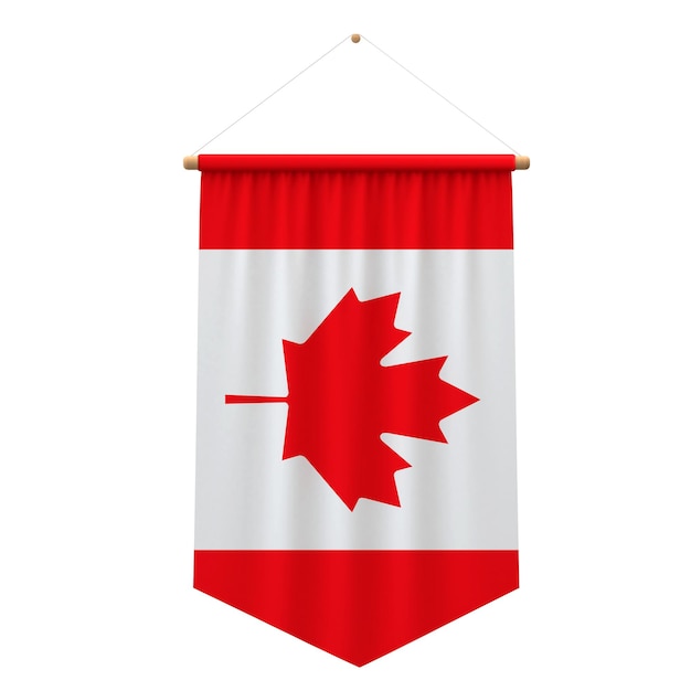 Canadá bandera tela colgando banner 3D Rendering