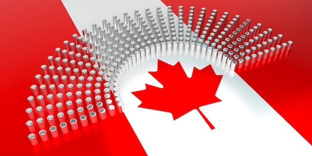 Canadá bandera votación elección parlamentaria concepto 3D ilustración