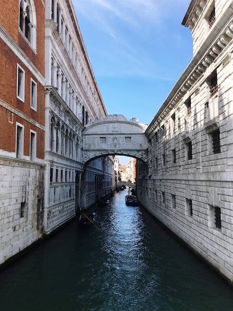 Foto canal em meio a edifícios na cidade