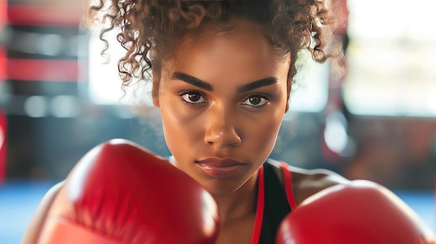 Foto canalizando a força, ela deixa uma marca no mundo do boxe.