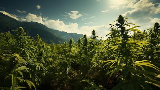 El cáñamo orgánico y la marihuana de campo natural