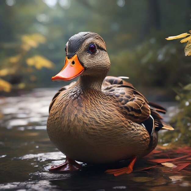 Un canard con los hábitos d explorador 8k ojo rojo