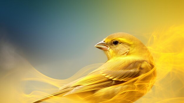 Canario atlántico que muestra el encanto vibrante del ave en una forma artística cautivadora