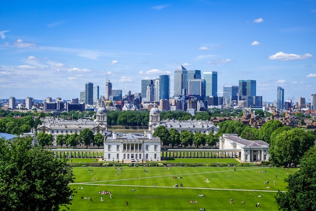 Canary Wharf Blick vom Greenwich Park