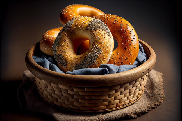 una canasta de bagel