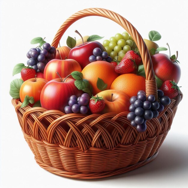 Foto una canasta de frutas con una canasa de frutas y bayas