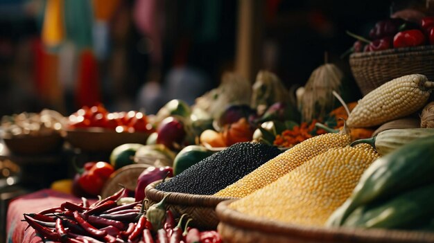 Foto una canasta de frutas