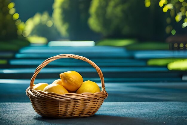 Una canasta de limones y limones en una mesa.