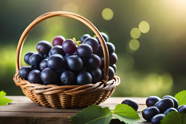 Una canasta llena de uvas