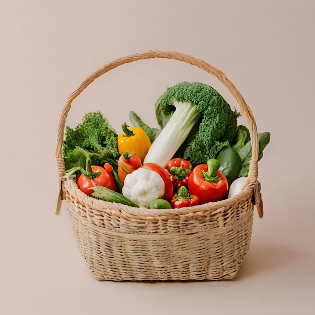 Foto una canasta llena de verduras