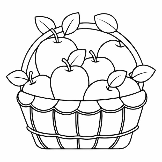 una canasta de manzanas con manzanas en ella