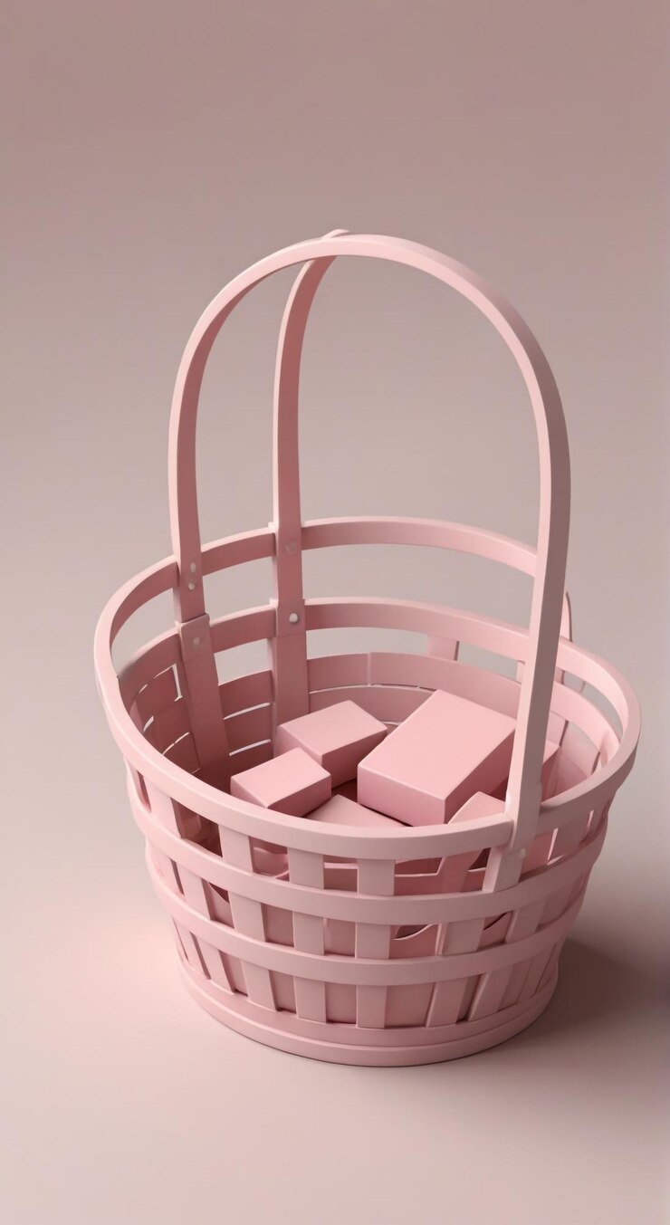 Foto una canasta rosa con una canasta que dice el número 4 en ella