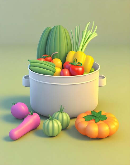 Foto canasta de verduras con un fondo