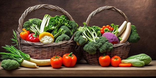 Una canasta de verduras con una que dice 'orgánica'