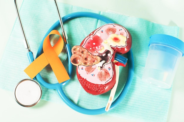 Cáncer de riñón Carcinoma de células renales cinta de color naranja